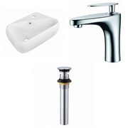 AMERICAN IMAGINATIONS 17.5-in. W Above Counter White Vessel Set For 1 Hole Right Faucet AI-34243